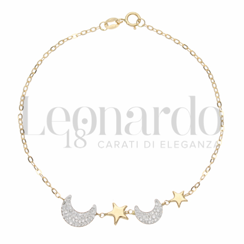 Modello Elementi in linea con Resina e zirconi alternati in Oro Giallo da 1,4gr.