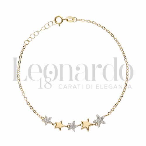 Modello o elemento Elemento in linea con Resina e zirconi alternati in Oro Giallo da 1,2gr.