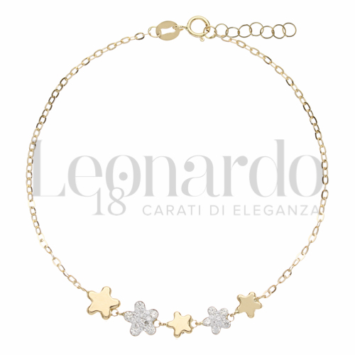 Modello o elemento Elemento in linea con Resina e zirconi alternati in Oro Giallo da 1,4gr.