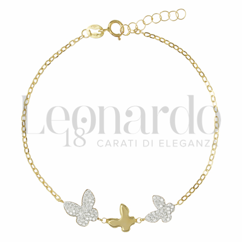Modello o elemento Elemento in linea con Resina e zirconi alternati in Oro Giallo da 1,5gr.