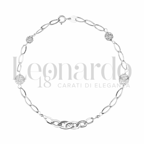 con Resina e zirconi in Oro Bianco da 1,7gr.