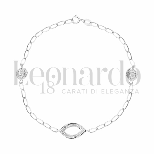Modello Elementi in linea con Resina e zirconi in Oro Bianco da 1,8gr.