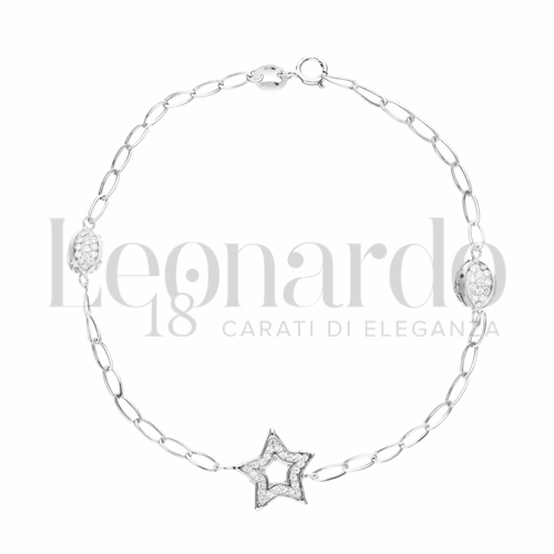 Modello Elementi in linea con Resina e zirconi in Oro Bianco da 1,9gr.