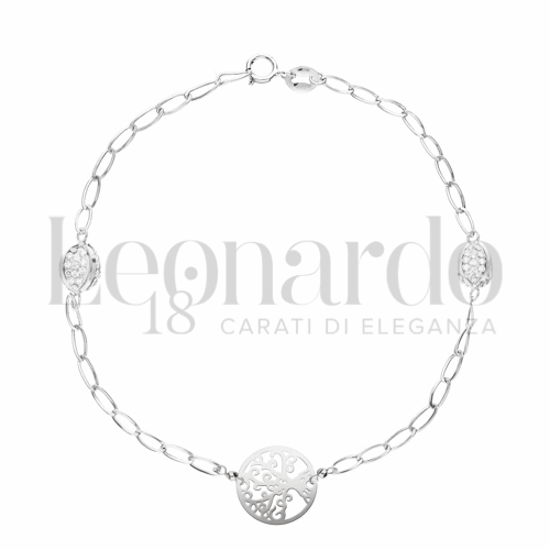 Modello Elementi in linea con Resina e zirconi in Oro Bianco da 1,5gr.