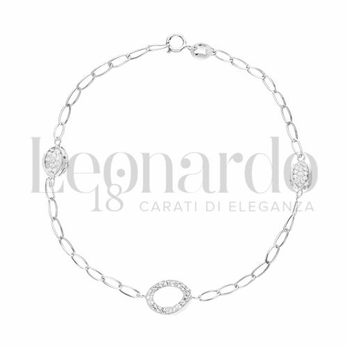 Modello Elementi in linea con Resina e zirconi in Oro Bianco da 1,7gr.