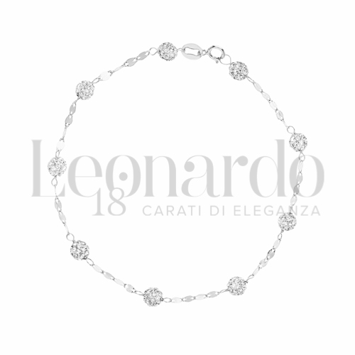 Modello Elementi in linea con Resina e zirconi in Oro Bianco da 1,4gr.