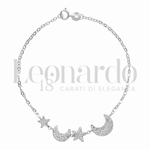 Modello o elemento Elemento in linea con Resina e zirconi in Oro Bianco da 1,4gr.
