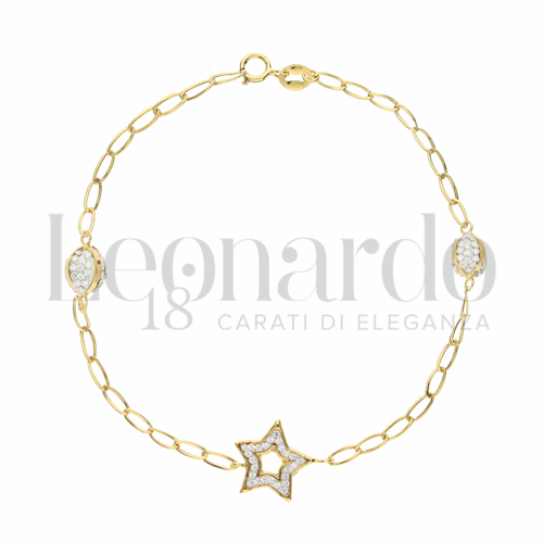Modello Elementi in linea con Resina e zirconi in Oro Giallo da 1,9gr.