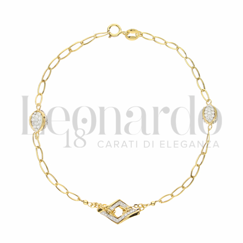 Modello Elementi in linea con Resina e zirconi in Oro Giallo da 2gr.