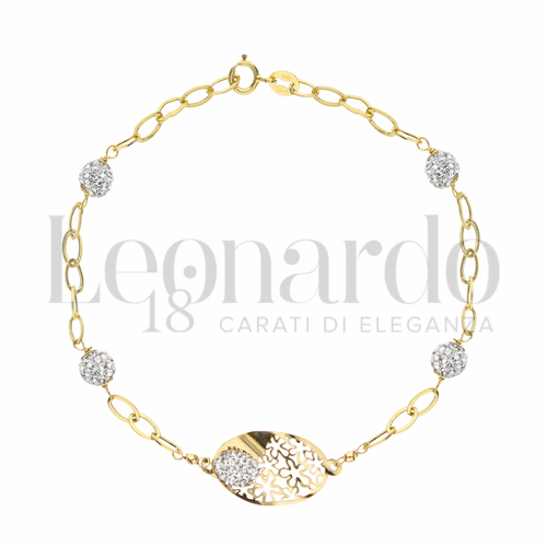 Modello Elementi in linea con Resina e zirconi in Oro Giallo da 1,7gr.