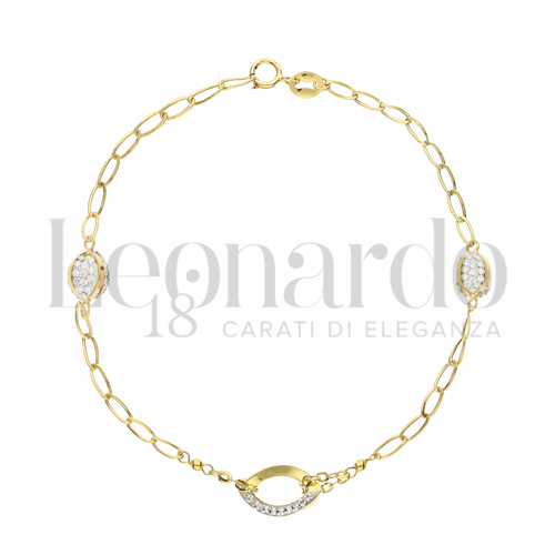 Modello o elemento Elemento in linea con Resina e zirconi in Oro Giallo da 1,8gr.