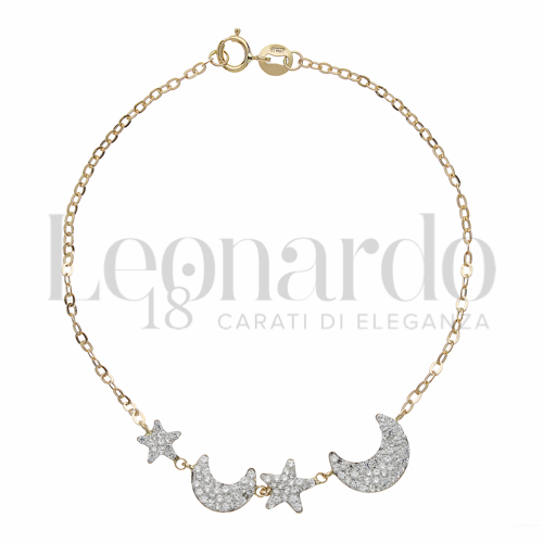 Modello o elemento Elemento in linea con Resina e zirconi in Oro Giallo da 1,5gr.