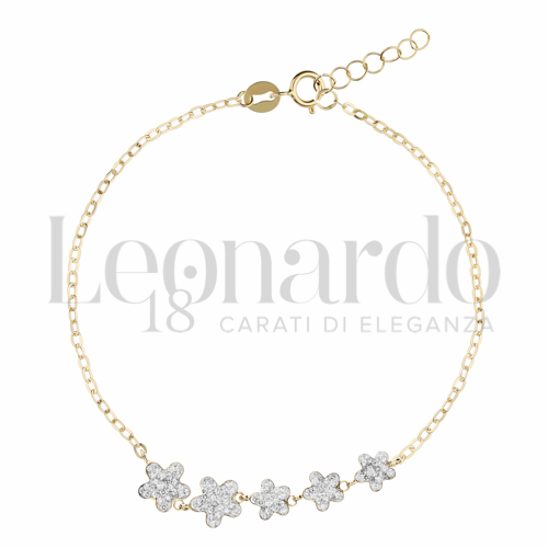 Modello Elementi in linea con Resina e zirconi in Oro Giallo da 1,4gr.