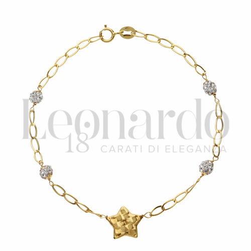 Modello Elementi in linea con Resina e zirconi in Oro Giallo da 1,4gr.