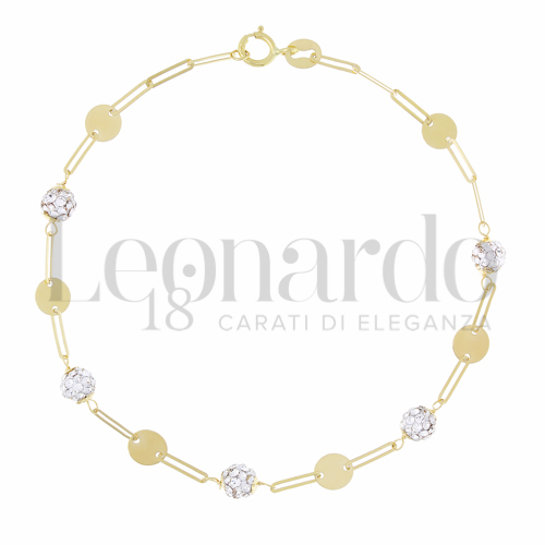Modello o elemento Elemento in linea con Resina e zirconi in Oro Giallo da 1,3gr.