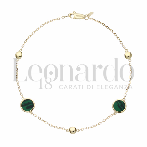 con Malachite in Oro Giallo da 2,8gr.