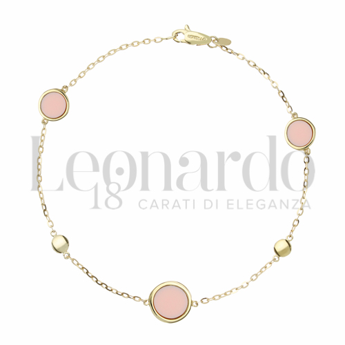 con Pasta di Corallo Rosa in Oro Giallo da 3,2gr.