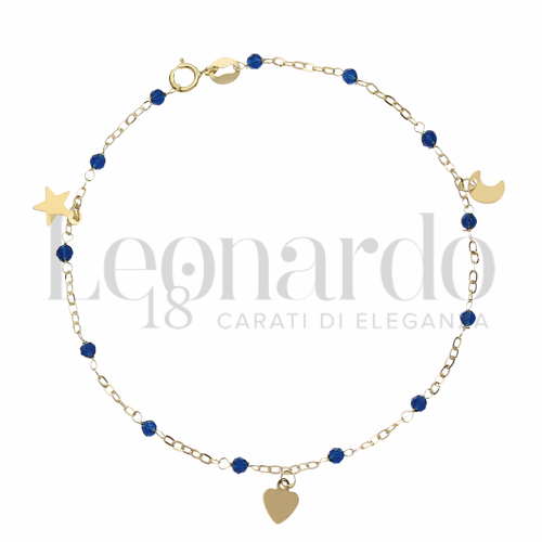Modello Elemento pendente con Spinelli blu in Oro Giallo da 0,8gr.