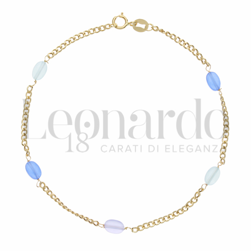 Modello o elemento Elemento in linea con Pietre Blu Mix in Oro Giallo da 1,1gr.