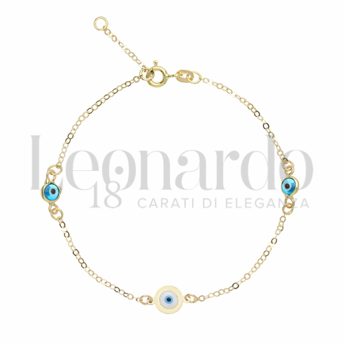 Modello o elemento Elemento in linea con Pietra sintetica e smalto in Oro Giallo da 1,5gr.