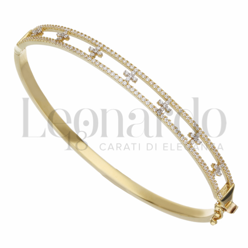 con Zircone bianco in Oro Giallo e Oro Bianco da 7,2gr.