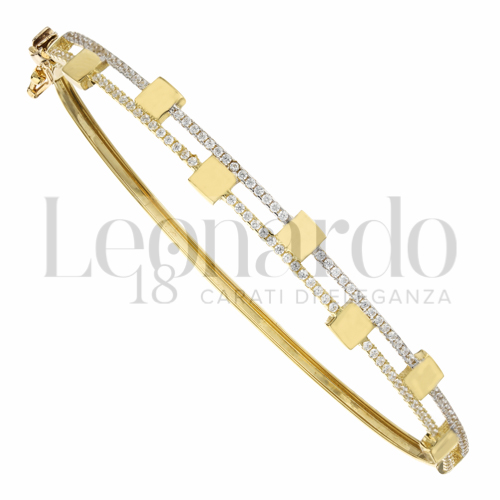 con Zircone bianco in Oro Giallo e Oro Bianco da 6,6gr.