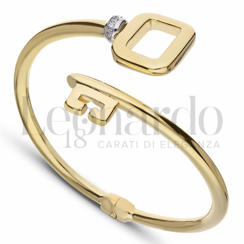 con Zircone bianco in Oro Giallo e Oro Bianco da 10,4gr.