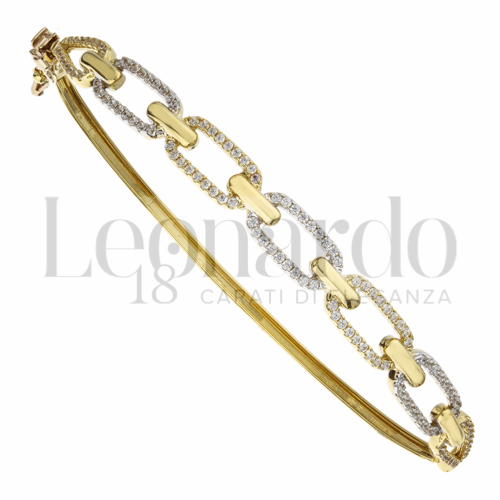 con Zircone bianco in Oro Giallo e Oro Bianco da 7,9gr.