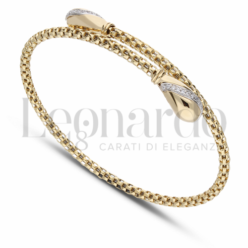 con Zircone bianco in Oro Giallo e Oro Bianco da 7,7gr.