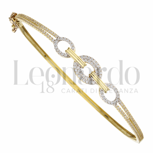 con Zircone bianco in Oro Giallo e Oro Bianco da 7gr.