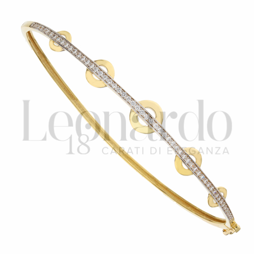 con Zircone bianco in Oro Giallo e Oro Bianco da 5,1gr.