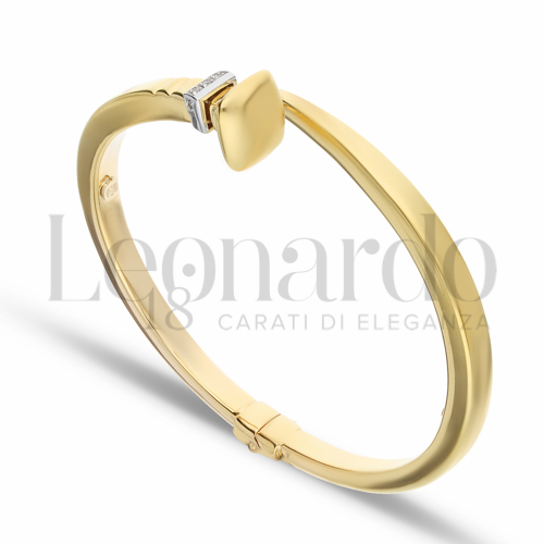 Modello o spessore 1° misura con Zircone bianco in Oro Giallo e Oro Bianco da 9gr.