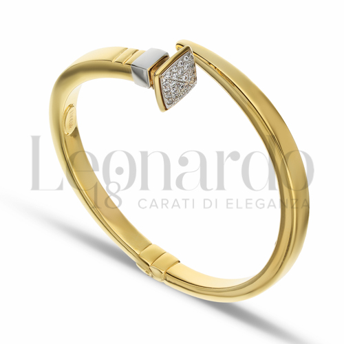 Modello o spessore 1° misura con Zircone bianco in Oro Giallo e Oro Bianco da 11,5gr.