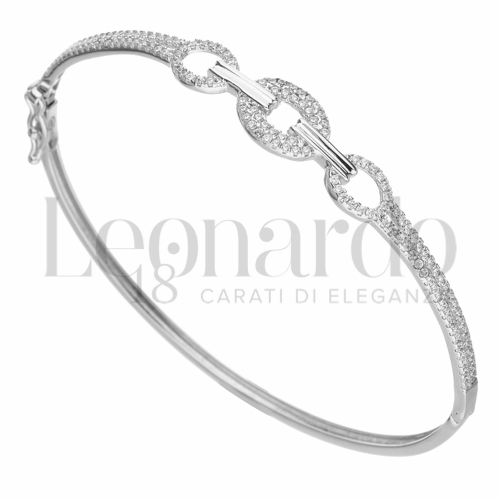 con Zircone bianco in Oro Bianco da 7gr.