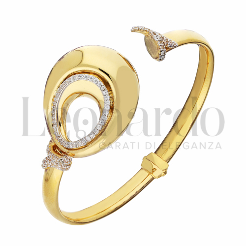 con Zircone bianco in Oro Giallo da 14,1gr.