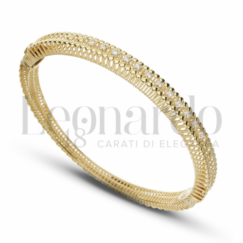 con Zircone bianco in Oro Giallo da 14,6gr.