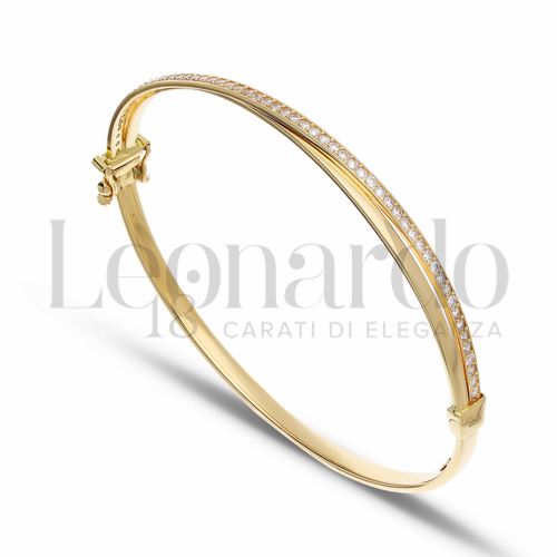 con Zircone bianco in Oro Giallo da 6,2gr.