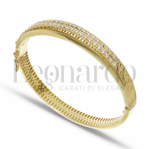 con Zircone bianco in Oro Giallo da 14,7gr.