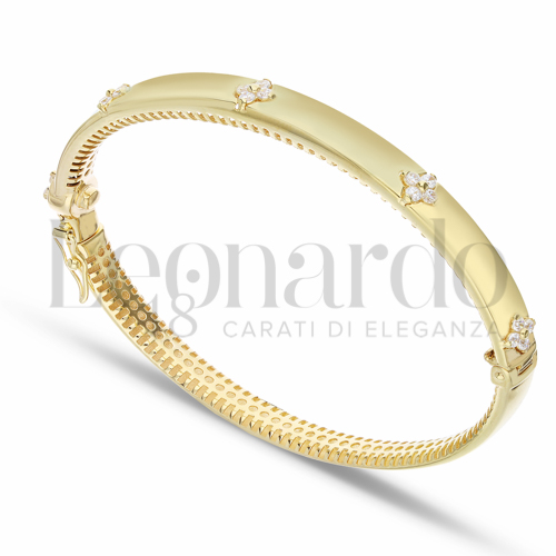 con Zircone bianco in Oro Giallo da 12,3gr.