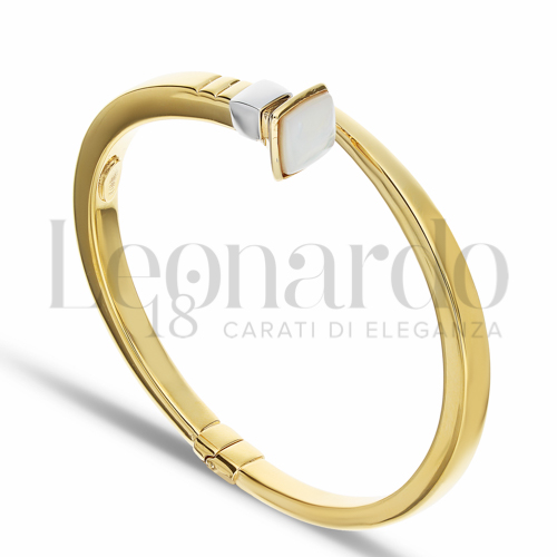 Modello o spessore 1° misura con Madreperla in Oro Giallo e Oro Bianco da 11,1gr.