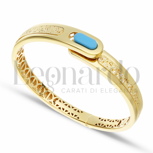 con Turchese in Oro Giallo da 15,7gr.