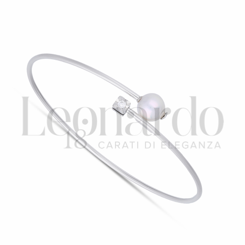 con Perla & Zirconi bianchi in Oro Bianco da 3,8gr.