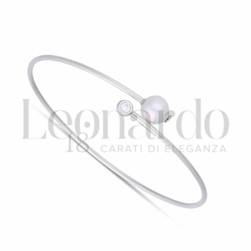con Perla & Zirconi bianchi in Oro Bianco da 3,7gr.