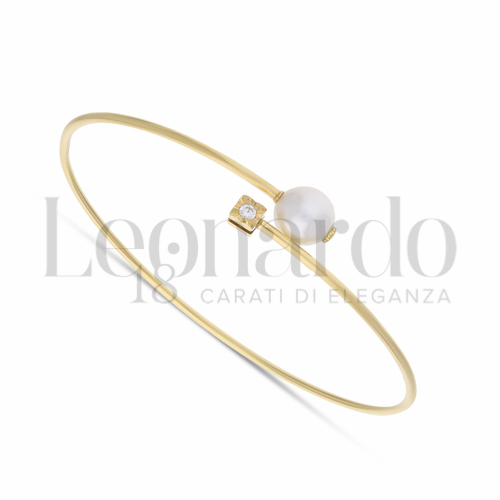 con Perla & Zirconi bianchi in Oro Giallo da 3,9gr.