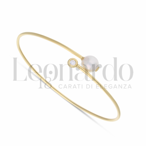 con Perla & Zirconi bianchi in Oro Giallo da 3,7gr.