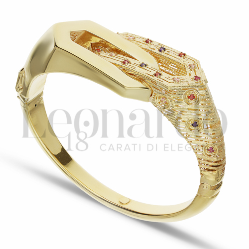 con Zircone rosa Light in Oro Giallo da 19gr.