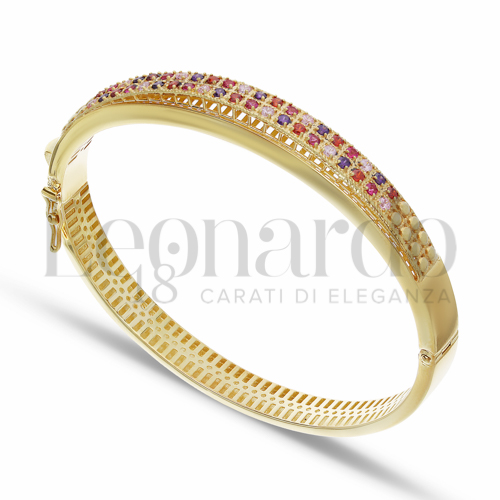 con Zircone rosa Light in Oro Giallo da 15gr.