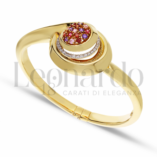 con Zircone rosa Light in Oro Giallo da 13gr.