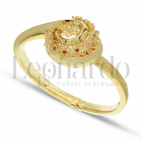 con Zircone rosa Light in Oro Giallo da 13,2gr.