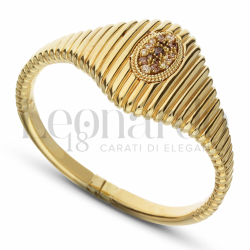 con Zirconi Brown in Oro Giallo da 18,2gr.